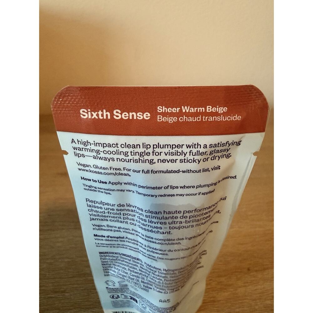 Kosas Lip Pulse Lip Plumper Gloss “Sixth Sense” Warm Nude 0.42oz New & SEALED - Picture 4 of 6